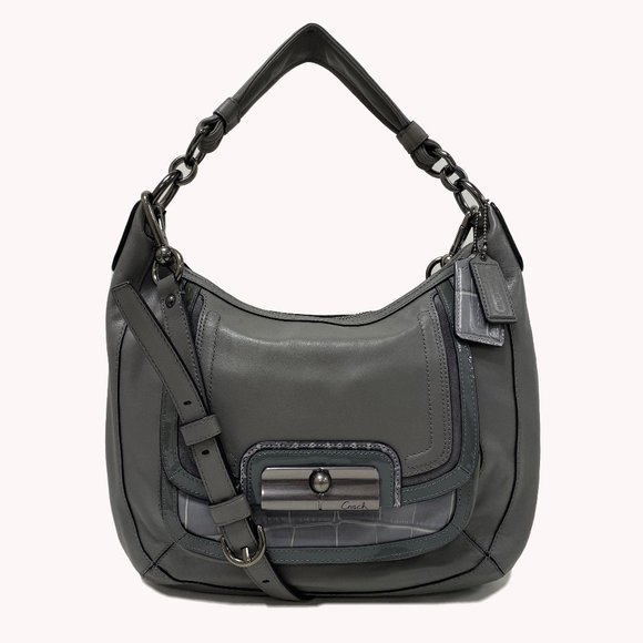 Coach 18287 Kristin Spectator Grey Embossed Bag - Picture 1 of 8